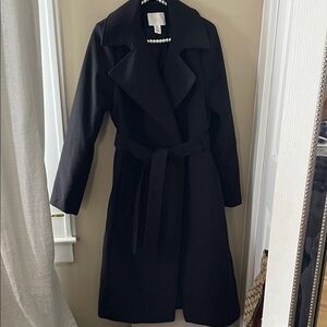 H&M Black Trench Coat XS